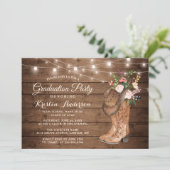 Invitation Bottes rustiques pour fille à seins 3 Photos Fête  (Debout devant)