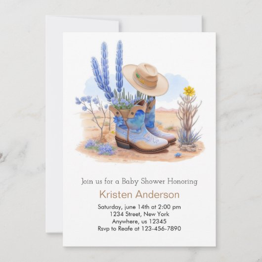 Invitation Bottes sauvages et Baby shower Casquette (Devant)
