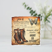 Invitation Bottes victoriennes | Papillon Steampunk | Anniver (Debout devant)
