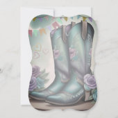 Invitation Bottes Whimsical Occidentales avec charme floral (Dos)