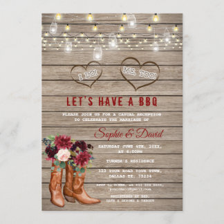 Invitation Bottines de cowboy occidentales Fleurs de Bourgogn