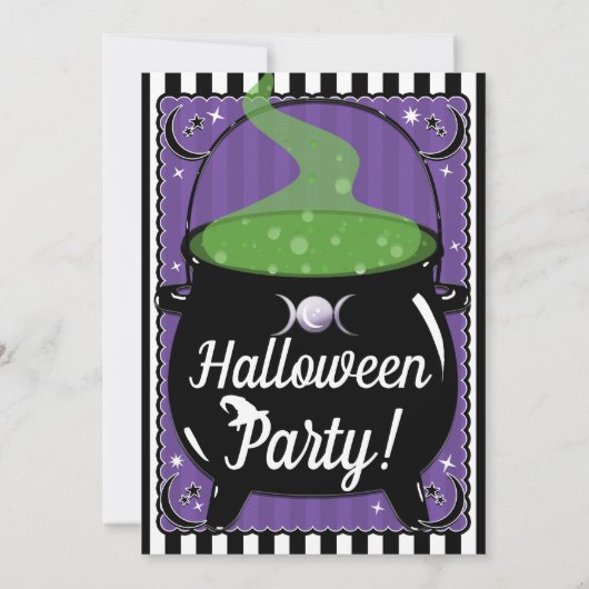 Invitation Boubbling Cauldron Whimsical Witch Parti d'Hallowe (Dos)