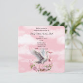 Invitation Bouche blanche Fille de bébé rose (Debout devant)