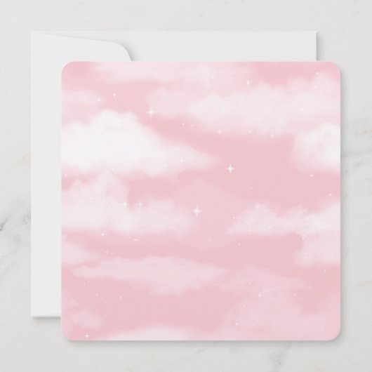 Invitation Bouche blanche Fille de bébé rose (Dos)