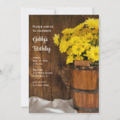 Invitation Bouche en bois et marmites Nacre Fête d'anniversai (Devant)