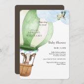 Invitation Bouche et vache Moo-ving dans le Baby shower Brown (Devant / Derrière)