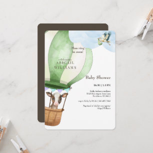 Invitation Bouche et vache Moo-ving dans le Baby shower Brown
