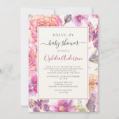 Invitation Bouche Florale À Papillon Par Baby shower (Devant)