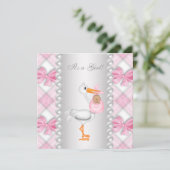 Invitation Bouche rose Africain-Américain Baby Girl Douche (Debout devant)