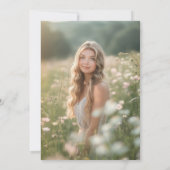 Invitation Bouche rose Amour floral dans la Fête des mariées (Dos)