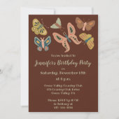 Invitation Bouches d'art populaire, papillons Fête d'annivers (Devant)