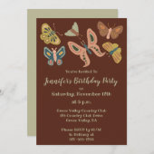 Invitation Bouches d'art populaire, papillons Fête d'annivers (Devant / Derrière)