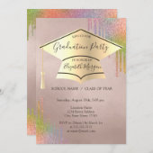 Invitation Bouchon de diplôme d'or, Lecteurs arc-en-ciel (Devant / Derrière)