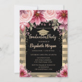 Invitation Bouchon de graduation de Parties scintillant d'or, (Devant)