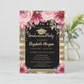 Invitation Bouchon de graduation de Parties scintillant d'or, (Debout devant)