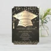 Invitation Bouchon de graduation d'or, Diamètre Stars Graduat (Debout devant)