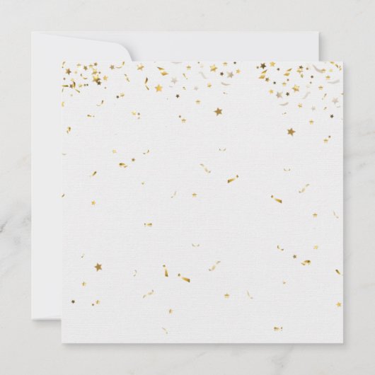 Invitation Bouchon Gold Graduation avec Confetti Or (Dos)