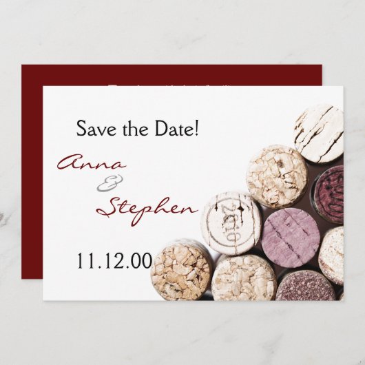 Invitation Bouchons de bouteille de vin (Devant / Derrière)