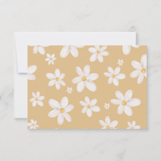 Invitation Boucles d'aquarelle or fleur marguerite mignonne p (Dos)