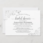 Invitation Boucles d'argent Élégante Fête des mariées gris et (Devant)