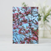 Invitation Boucles de fleurs roses sur un arbre (Debout devant)