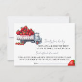 Invitation Boucles de fraises d'aquarelle pour baby shower bé (Devant)