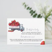 Invitation Boucles de fraises d'aquarelle pour baby shower bé (Debout devant)