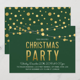 Invitation Boucles d'or Green Faux de lumières Noël
