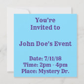 Invitation Bouclier d'aquarelle violet (Dos)