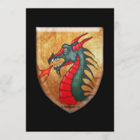 Bouclier médiéval de dragon vert