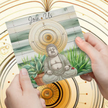 Bouddha et Ladybug avec Plantes en pointillés