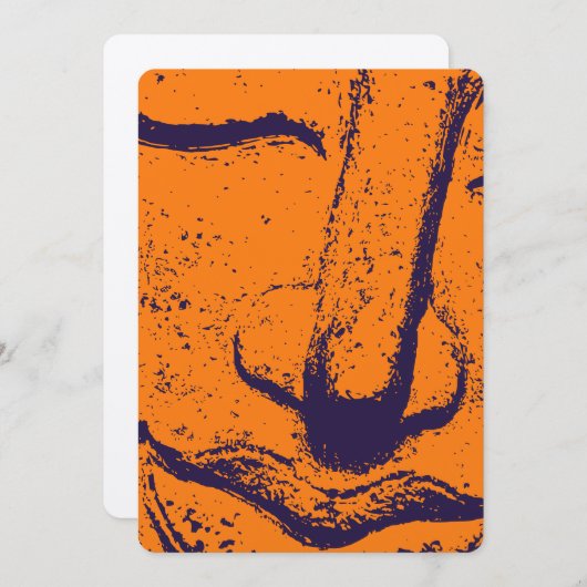 Invitation Bouddha Face Zen Harmonie Bouddha Orange (Devant / Derrière)