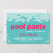 Invitation Boues d'eau rose - Anniversaire de enfant Pool Par (Devant)