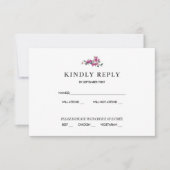 Invitation Bougainville de Méditerranée Rose Bourgogne RSVP (Devant)