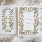 Invitation Bougainvillea Art Nouveau Mariage