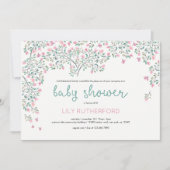 Invitation Bougainvillea Baby shower aquarelle (Devant)