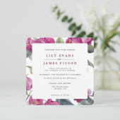 Invitation Bougainvillea Bourgogne vert rose Mariage I (Debout devant)