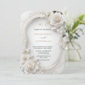 Invitation Bougainvillea Green Gold Mariage Art Nouveau Mucha (Debout devant)