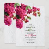 Invitation Bougainvillea Méditerranée Grec Mariage (Devant / Derrière)