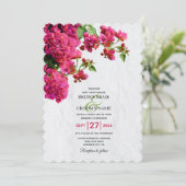 Invitation Bougainvillea Méditerranée Grec Mariage (Debout devant)