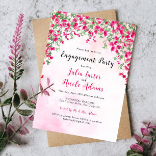 Invitation Bougainvillea Tropical Rainforest Engagement Party