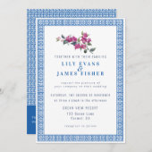 Invitation Bougainvilliers méditerranéens Mariage du code QR (Devant / Derrière)