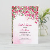 Invitation Bougainvilliers roses Fête des mariées forestière  (Debout devant)