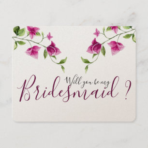 Invitation Bougainvilliers roses Fleur Bridesmaid