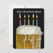 Invitation Bougie d'anniversaire dans la bière (Devant)