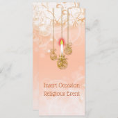 Invitation Bougie de Noël éclairée par bougie florale (Devant / Derrière)