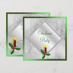 Invitation Bougie de Noël festive & Diamants
