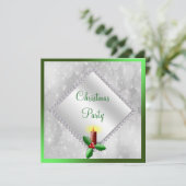 Invitation Bougie de Noël festive & Diamants (Debout devant)
