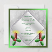 Invitation Bougie de Noël festive & Diamants (Dos)