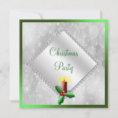 Invitation Bougie de Noël festive & Diamants (Devant)
